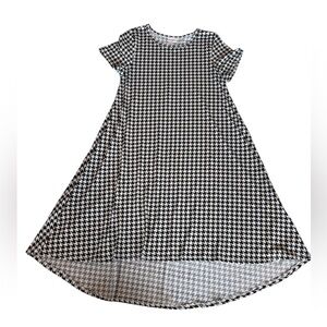 LuLaRoe Carly Black and White Houndstooth Dress